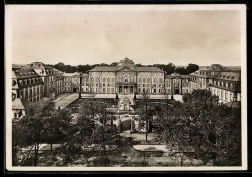 Foto-AK Deutscher Kunstverlag, Nr. 1: Bruchsal, Schloss aus der Vogelschau