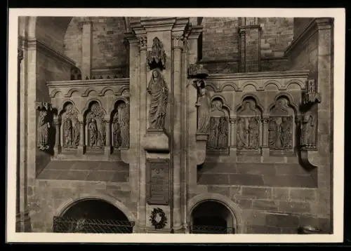 Foto-AK Deutscher Kunstverlag, Nr. B 18: Bamberg, Nördliche Schranke des Georgenchors im Dom
