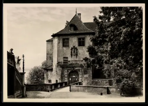 Foto-AK Deutscher Kunstverlag, Nr. 4: Meersburg am Bodensee, Eingang zum alten Schloss