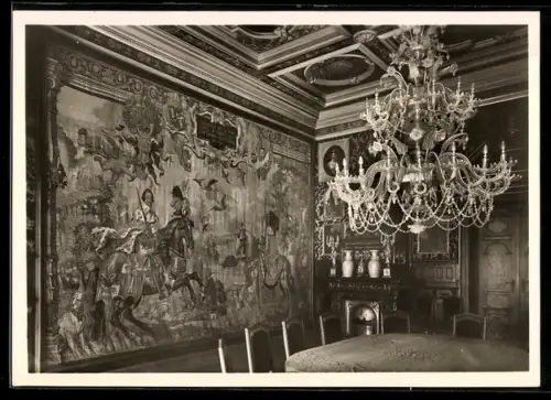 Foto-AK Deutscher Kunstverlag, Nr. 63: Regensburg, Fürstliches Thurn- und Taxissches Schloss, Speisezimmer