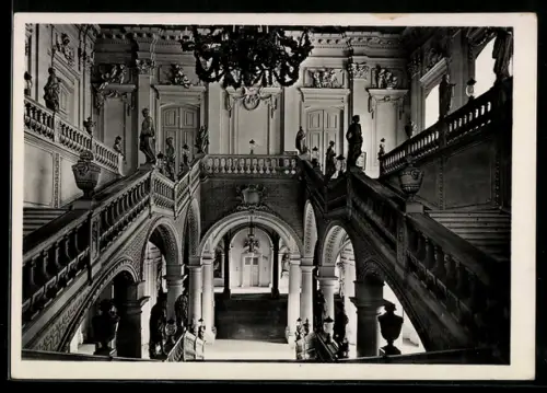 Foto-AK Deutscher Kunstverlag, Nr. 35: Würzburg, Residenz, Treppenhaus
