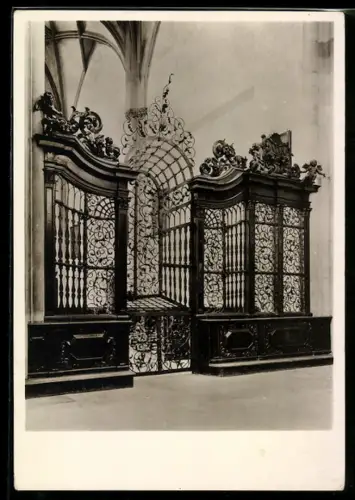 Foto-AK Deutscher Kunstverlag, Nr. 15: Augsburg, S. Ulrich u. Afra, westliches Abschlussgitter im südlichen Seitenschiff