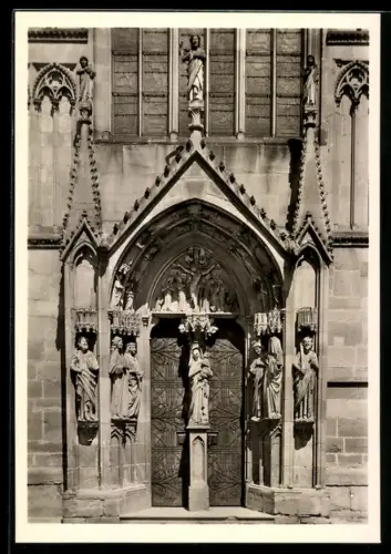 Foto-AK Deutscher Kunstverlag, Nr. 9: Wimpfen, Hauptportal an der Stiftskirche