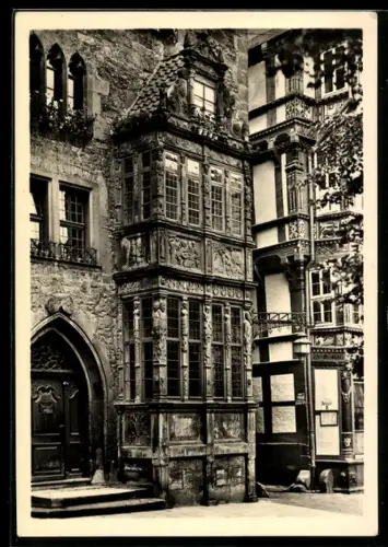 Foto-AK Deutscher Kunstverlag, Nr. 3: Hildesheim, Renaissance-Erker im Templerhaus