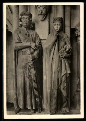 Foto-AK Steinskulpturen Ekkehard und Uta im Dom zu Naumburg