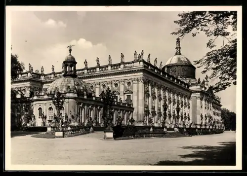 Foto-AK Deutscher Kunstverlag, NR 42b: Potsdam, Neues Palais, Gesamtbild von Südost