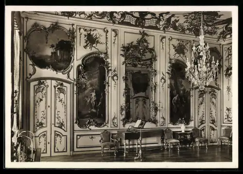 Foto-AK Deutscher Kunstverlag, Nr. 2: Potsdam, Schloss Sanssouci, Musikzimmer