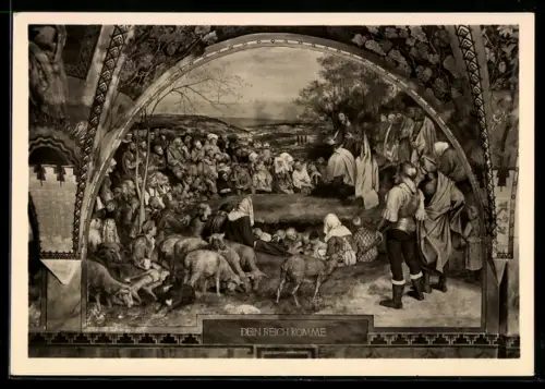 Foto-AK Deutscher Kunstverlag, Nr. 18: Loccum, ehem. Zisterzienserkloster, Wandbild Die Bergpredigt im Laienrefektorium