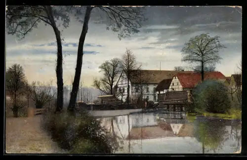 AK Photochromie NR: 1309, Bauernhäuser am See