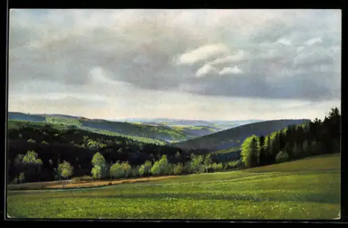 Künstler-AK Photochromie Serie III, Frühlingsstimmung am Geisingberg