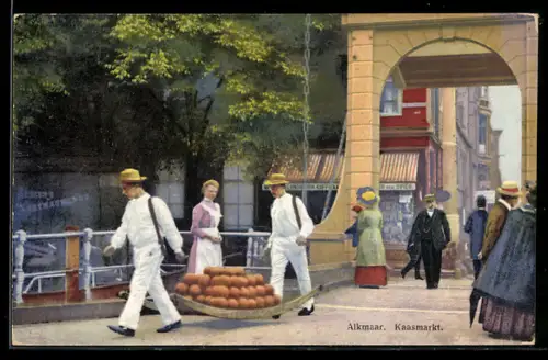 Künstler-AK Photochromie Nr. 3071: Obstbauern tragen ihre Früchte zum Marktplatz