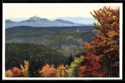 Künstler-AK Photochromie Nr. 5010: Herbstliche Landschaft mit Burg
