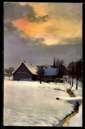 AK Photochromie NR 3356: Haus im Schnee