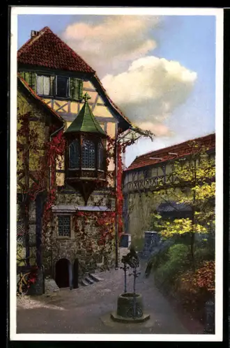 Künstler-AK Photochromie Nr. 5013: schönes Haus mit Erker