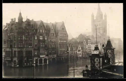 Foto-AK Köln, Hochwasser-Katastrophe Dezember 1929, Restaurant Clarenbach unter Wasser