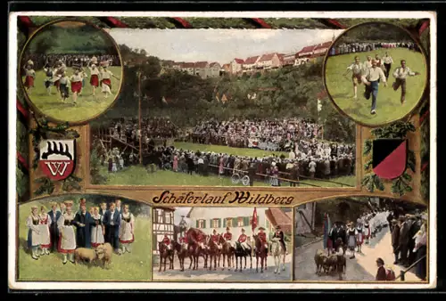 AK Wildberg, Volksfest Schäferlauf mit zahlreichen Besuchern