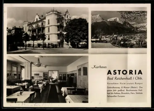 AK Bad Reichenhall /Obb., Kurhaus Astoria, Aussen- und Innenansicht