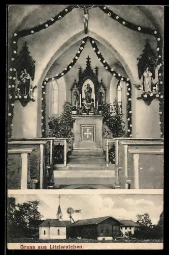 AK Litzlwalchen / Nussdorf, Innenansicht der Kirche