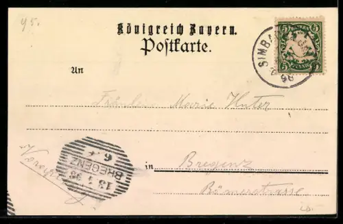 AK Simbach a. Inn, Filiale Stolz, Innbrücke und Innstrasse