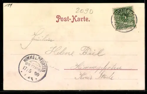 AK Borstel, Gasthaus von Heinrich Rabeler und Pavillon