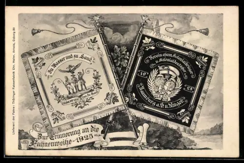 AK Hamburg, Flaggen vom Verein ehem. Kolonialkrieger und Kolonialdeutscher