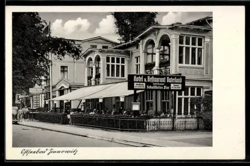 AK Zinnowitz, Hotel und Restaurant Vaterland, Bes. Josef Brunner, Aussenansicht