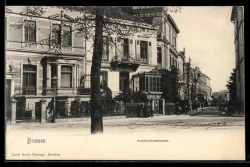AK Bremen, Partie in der Kohlhöckerstrasse mit Wohnhäusern