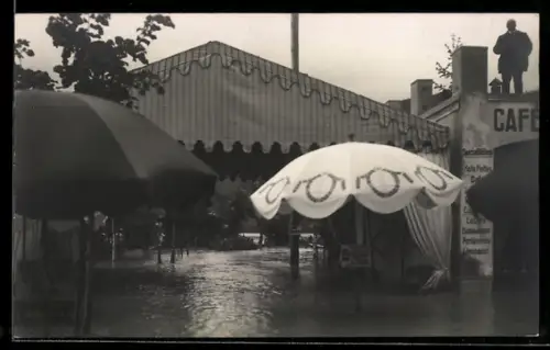 AK Oberammergau, Ortspartie während der Hochwasser-Katastrophe