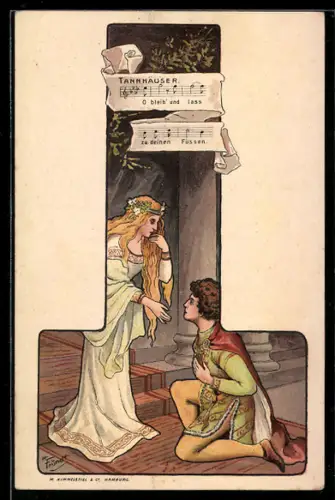 Künstler-AK H. Fründt: Tannhäuser zu deinen Füssen