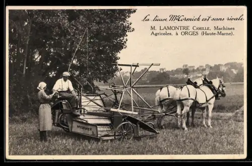 AK Reklame für landwirtschaftliche Maschinen und Dünger von M. Lamontre