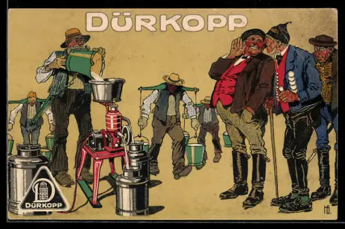 AK Reklame, Dürkoppwerke AG Bielefeld, Milchbauer benutzt Dürkopp - Separator