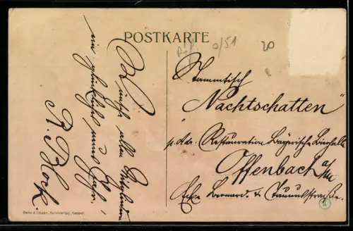 AK Glücksschwein springt durch einen Geldschein