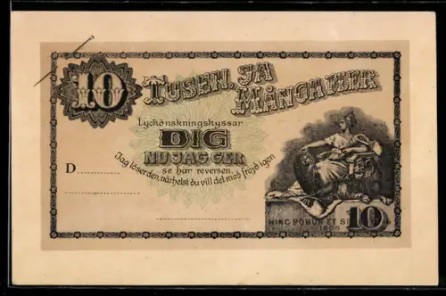 AK Zehn schwedische Kronen-Schein