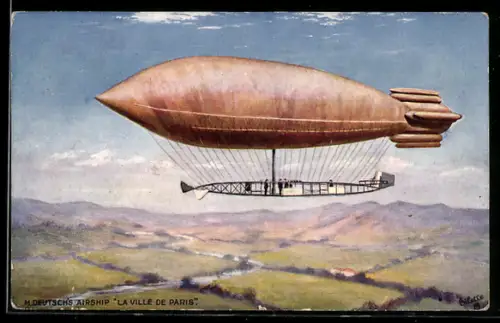 AK M. Deutsch`s Airship La Ville de Paris