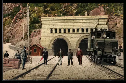 AK Iselle, Le Tunnel du Simplon, Eisenbahn & Personal der Simplonbahn