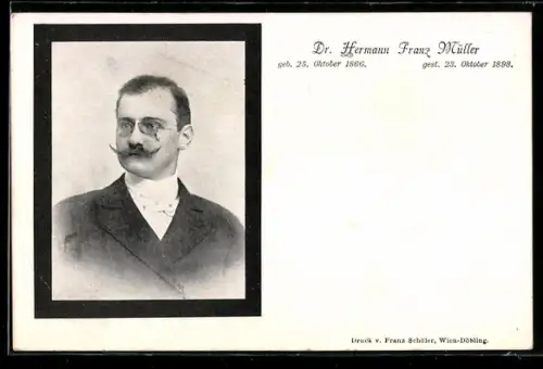 AK Dr. Hermann Franz Müller, Letzter Pesttoter Wiens