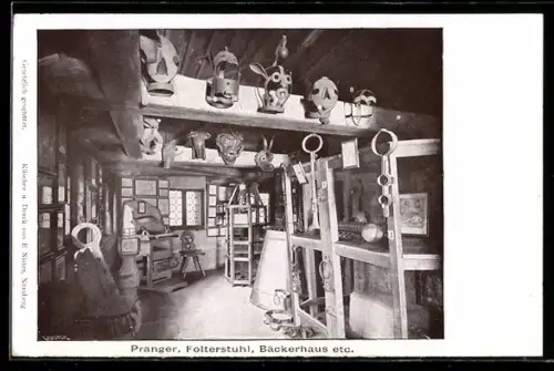 AK Nürnberg, Ansicht von Pranger, Folterstuhl und Bäckerhaus