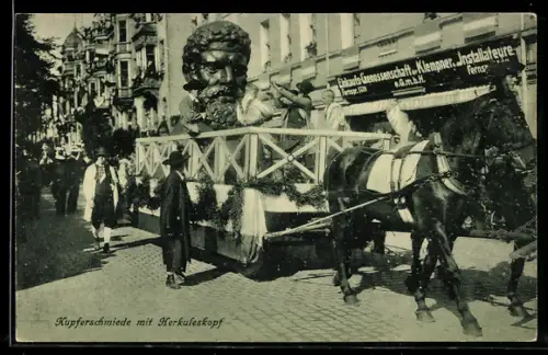 AK Kassel, Tausendjahrfeier, Kupferschmiede mit Herkuleskopf