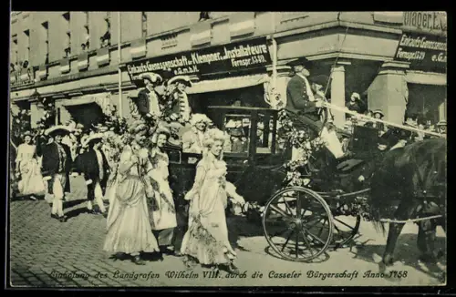 AK Kassel, Tausendjahrfeier, Einholung des Landgrafen Wilhelm VIII. durch die Casseler Bürgerschaft Anno 1758