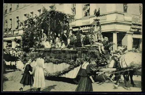 AK Kassel, Tausendjahrfeier, Märchenwagen mit Brüder Grimm beim Festumzug