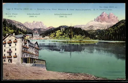 AK Misurina, Hotel Misurina, Hotel Alpino & Albergo alla Posta