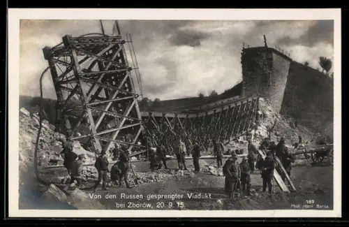 AK Zborów, Von den Russen zerstörtes Viadukt