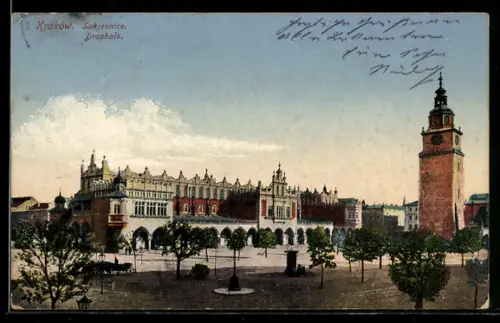 AK Krakau-Krakow, Sukiennice, Draphalo, Pferdekutsche