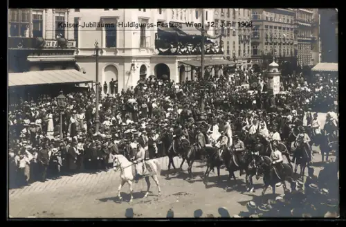 AK Wien, Kaiser-Jubiläums Huldings-Festzug am 12. Juni 1908