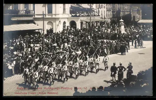 AK Wien, Kaiser-Jubiläums Huldigungs-Festzug am 12. Juni 1906