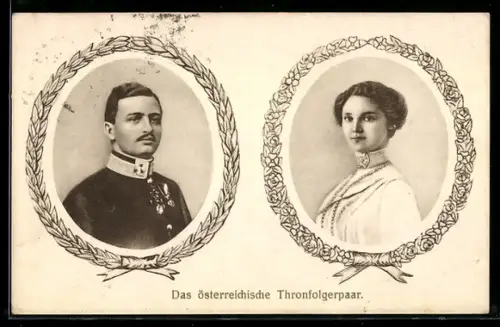 AK Das österreichische Thronfolgerpaar, Kaiser Karl I. von Österreich und seine Gattin Zita von Bourbon-Parma