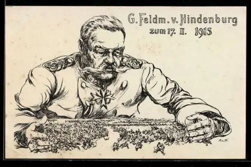 AK Portrait G. Feldm. Paul von Hindenburg in Uniform, 1915