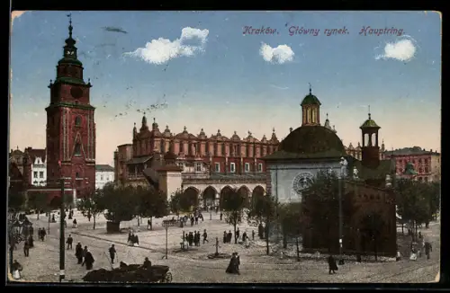 AK Krakau-Krakow, Glowny rynek, Hauptring