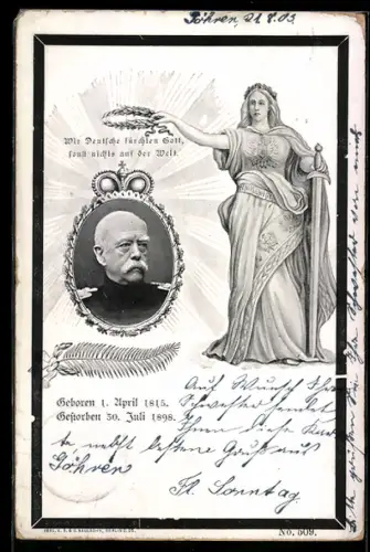 AK Wir Deutsche fürchten Gott..., Bismarck, 1815 - 1898