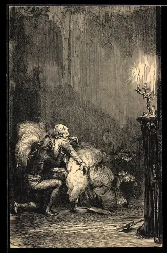 Künstler-AK der Tod von König Friedrich II. (der Grosse) am 17. August 1786